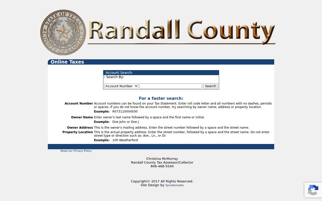 Amarillo street directory Randall County tax search by address